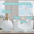 thumbnail image 2 of Bathroom Accessories Set, 4 Pcs Beach Starfish Ensemble Sets Ceramic Bathroom Counter Sets Includs Soap Dispenser Soap Dish & 2 Gargle Cup, Creative Bathroom Kit for Home Office Hotel, 2 of 7