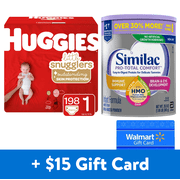 [$15 Savings] Similac Pro-Total Comfort Value-Size Infant Formula and Huggies Little Snugglers Size 1 Diapers with Free $15 Walmart eGift Card