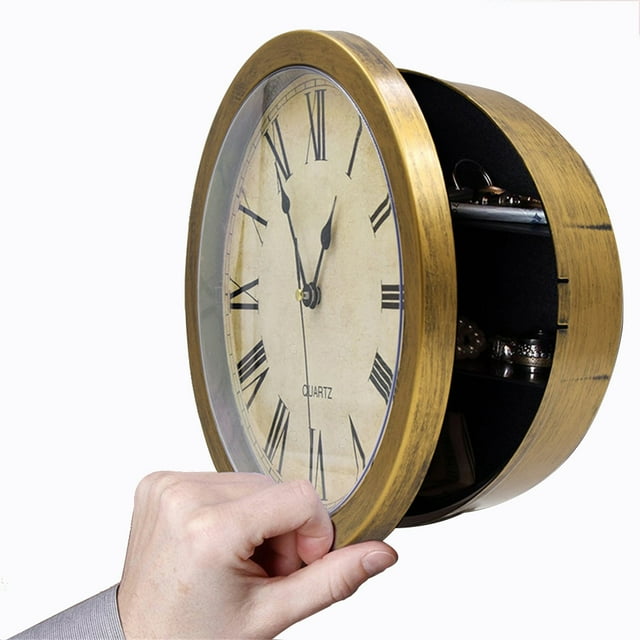 Caja de almacenamiento oculta para reloj de pared, caja para guardar dinero, joyas, objetos de valor, almacenamiento en efectivo, compartimento para reloj de pared