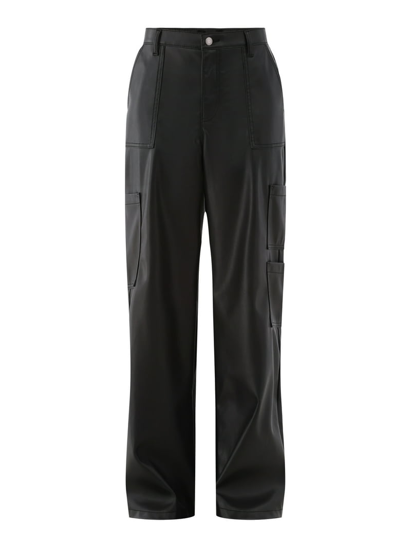 No Boundaries Women's Wide Leg Cargo Pants, 31.5'' Inseam, Relaxed