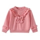 thumbnail image 2 of Cowsor Toddler Baby Girl Soft Thick Crewneck Ruffle Tops Infant Girls Cotton Long Sleeve T-Shirt, 2 of 4