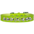 thumbnail image 1 of Double Crystal And Spike Croc Dog Collar Lime Green Size 18, 1 of 1