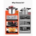 thumbnail image 3 of KFFKFF Pressure Cooker, 6.3Qt Pressure Cooker Stainless Steel, Pressures Canner with Steaming Rack, Tempered Glass Lid, 3 of 9