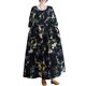 thumbnail image 1 of Vestido suelto vintage para mujer, manga larga, estampado, bolsillos laterales, vestido informal MABOTO Vestido de mujer, 1 of 7