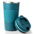 thumbnail image 1 of Taza de café de acero inoxidable 304, botella de agua antideslizante de silicona, taza térmica para regalo de escuela, viajes, hogar y oficina, 1 of 5