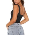 thumbnail image 3 of Women's Summer Retro Square Neck Lace Vest Cropped Top, 3 of 4