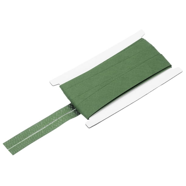Uxcell 1Pcs Cinta de sesgo de algodón de un pliegue para coser 1 pulgada x 10 yardas verde claro
