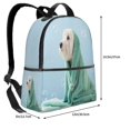 thumbnail image 4 of Zufioo Dog Wrapped in Towel Print Fashion Large Capacity Backpack, Zippered Multi-compartment Travel Work Campus Lightweight Backpack, Unisex, 4 of 5