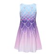 thumbnail image 4 of Robe pour Filles Tout-Petits Enfants Filles Été Col Rond Sans Manches Robe Imprimée Florale Décontractée Plage Fête Robe Tout-Petit Violet 9 Ans-10 Ans, 4 of 7