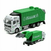 1:48 Garbage Sanitation Truck Car Pull Back Alloy Model Engineering for Kids Toy