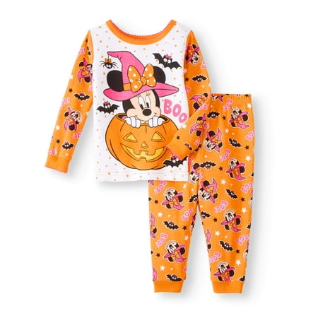 Baby Girls' Halloween Glow-in-the-Dark Cotton Tight Fit Pajamas, 2-Piece Set