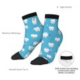 thumbnail image 6 of Rateoe Cute Healthy Teeth Pattern Quarter Crew Socks,Toe Seamed Ankle Socks,Cotton Cushioned Breathable Athletic Crew Sports Socks, 6 of 7