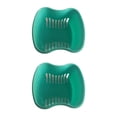 thumbnail image 2 of Wosthever Caja de baño para dentadura, contenedor de plástico para el cuidado de la boca, soporte para artificiales a prueba de polvo, Verde claro 2piezas, 2 of 6