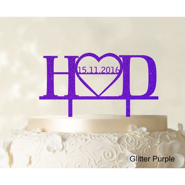 Monogram Personalized Cake Topper Custom Wedding Cake Topper Cake Decorations Color Option Available 5-7 Inches Wide