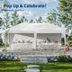 thumbnail image 5 of Garvee carpa plegable instantánea 10 x 20 pies con 2 paredes laterales removibles, altura ajustable y bolsa con ruedas para eventos, mercado y fiestas, 5 of 7