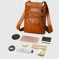thumbnail image 5 of JeashCHAT Small Crossbody Bag for Women Vintage Soft Leather Purses Ladies Multi Zipper Pocket Shoulder Sling Handbag Cell Phone Purse, Gifts for Female (Brown), 5 of 9