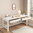 thumbnail image 3 of BALANBO Kids Desk with Hutch and Storage, Solid Wood Study Writing Desk with Drawers and Pegboard for Children, White, 3 of 7