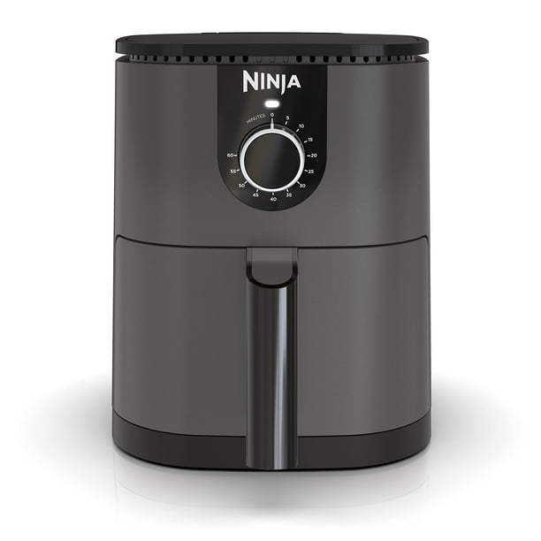 Ninja AF080 Mini freidora de aire, capacidad de 2 cuartos de galón, compacta, antiadherente, con temporizador de ajuste rápido, gris