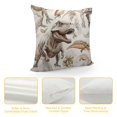 thumbnail image 4 of Nawypu  Jurassic Throw Pillow Cushion Cover, Arrangement of Various Dinosaurs Illustrations Skeleton Biology Historic, Decorative Square Accent Pillow Case, Dark Brown White, 4 of 5
