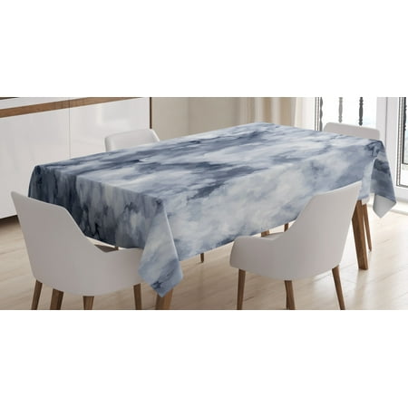 

Marble Tablecloth Cloudy Stylized Artistic Marble Pattern with Foggy Effects Abstract Display Rectangular Table Cover for Dining Room Kitchen 52 X 70 Inches Cadet Blue Dust by Ambesonne