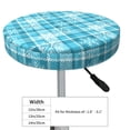 thumbnail image 4 of Fotbe blue plaid Snowflake Stool Covers Round,Waterproof Round Bar Stool Covers Bar Chair Covers Washable Stool Cushion Slipcover for 12-14 Inch Chair-14 inch, 4 of 7