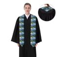 thumbnail image 4 of Logiee Majestic Deer Mountain Lake Print Unisex Adult Graduation Stole Shawl 72" Long for Academic Commencements Shawl-Sharp Corner, 4 of 7
