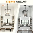 4Light Silver Chandelier, Farmhouse Lantern Pendant Lighting Fixtures