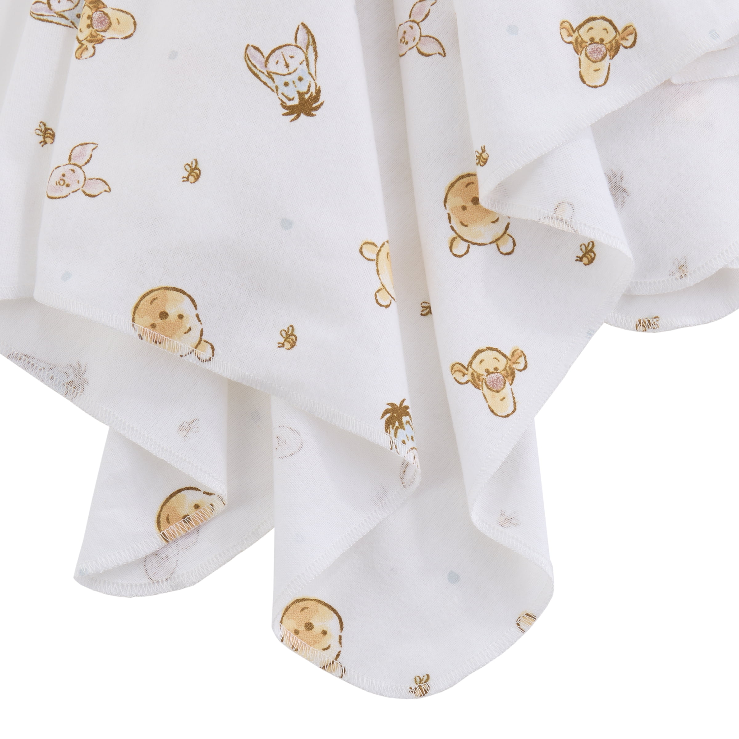 Disney Winnie the Pooh Ivory Cotton Flannel Receiving Baby Blanket (2 count)