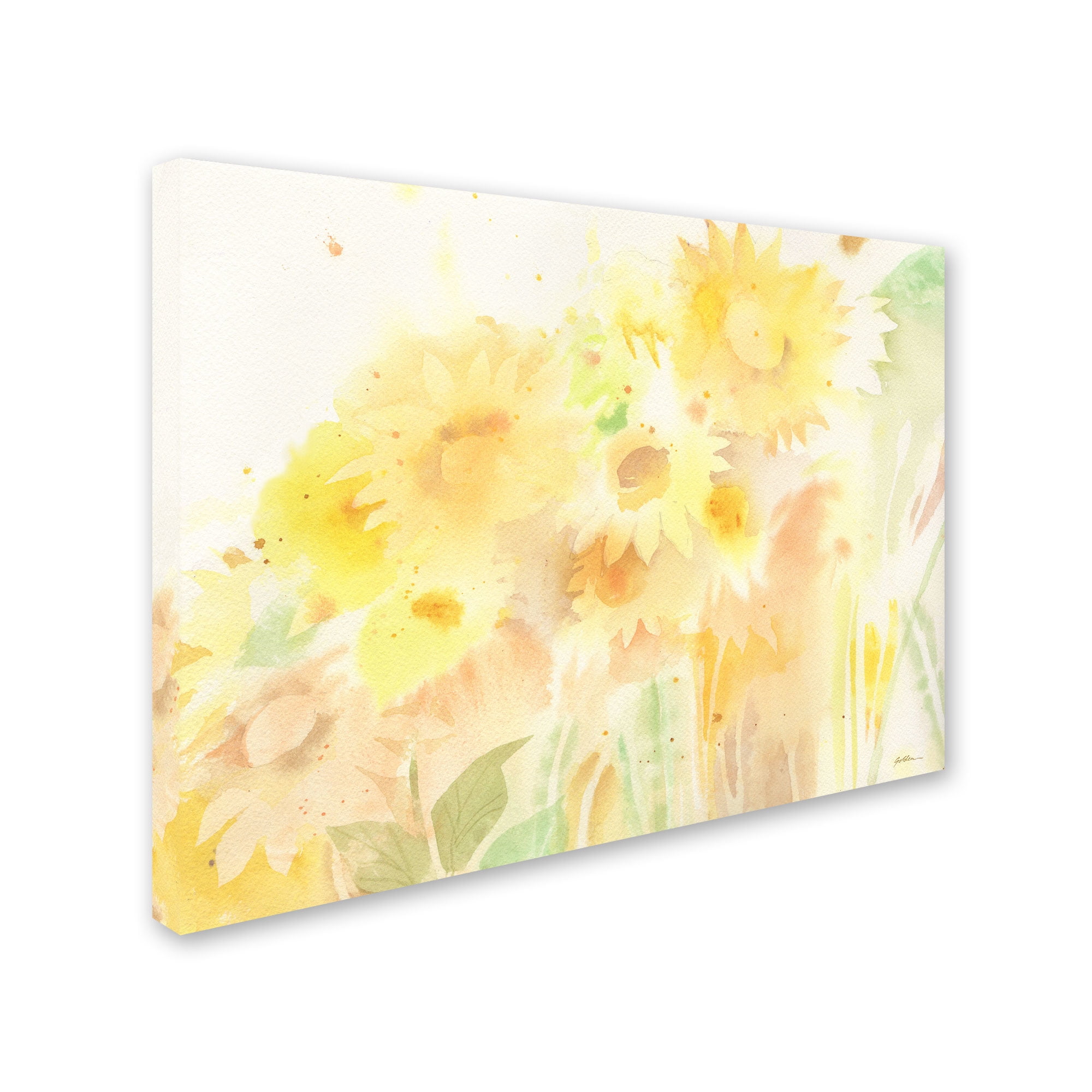 Trademark Fine Art "Amid Sunflowers" Canvas Art by Sheila Golden