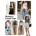 thumbnail image 5 of Anygrew Womens Summer Casual T-Shirt V-Neck Sleeveless Tunic Tops for Leggings Loose Blouse Shirt, 5 of 8