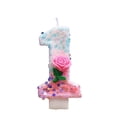 thumbnail image 2 of Number 1 Candle, First Birthday Candle, 3 in Height, Pink Confetti Glitter, Flower Birthday Party Decorations, First Birthday Cake Topper, Pink Birthday Decorations, 1 Pc, 2 of 6