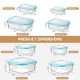 thumbnail image 2 of Behome 8 Pack Glass Food Storage Containers with Airtight Lids, BPA Free Glass Meal Prep Containers with Snap Locks, Lunch Containers for Microwave, Oven, Freezer and Dishwasher, 2 of 8