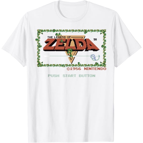 Retro Legend of Zelda Classic Title Screen DTG Print Unisex T-Shirt