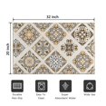 thumbnail image 5 of Bohemian Retro Floral Non-Slip Entryway Door Mat,Boho Indoor Decor Durable Low Plush Door Mat,Washable Welcome Rug for Patio Hallway Home Decor 20x32 Inches, 5 of 7