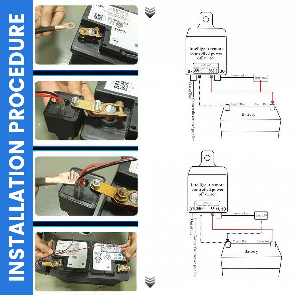 VTIN 12V Remote Battery Disconnect Switch 200A Rated 500A Instantaneous, Negative Pole Cut Off, Anti-Theft Battery Isolator Kill Switch for Car Truck RV ATV