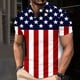thumbnail image 2 of Camisas de Manga Corta de los Hombres Impresión Botón Casual Turndown Cuello Blusa para el Uso Diario Y Al Aire Libre, 2 of 5