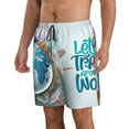 thumbnail image 2 of Balery Let's go Travel Around the World Traje de Baño Estilo Hawaiano para Hombre, Shorts de Secado Rápido con Bolsillos-Large, 2 of 6