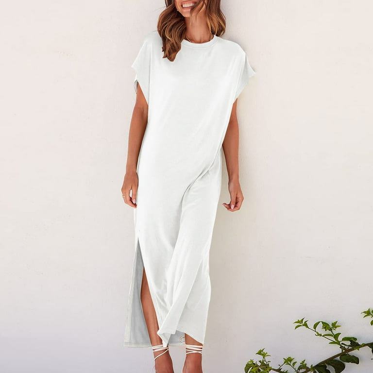 White fitted t shirt dress new arrivals
