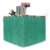 9 feet X 11 Luau Grass Table Skirt, Hawaiian Luau Libiscus Table Skirt for Hawaiian Party, Luau Party Supplies, Luau Party Decorations, Moana Birthday Party