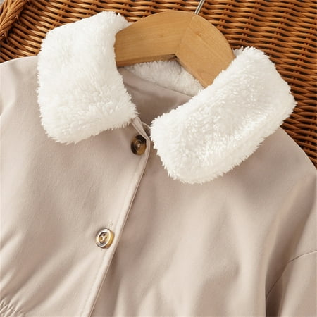 

Cathalem 4t Girls Clothes Toddler Child Infant Baby Girls Long Sleeve Patchwork Fleece Jacket Winter Big Girls Quilted Jacket Coat Khaki 18-24 Months