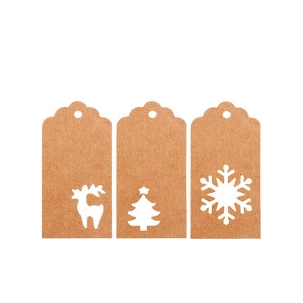 Etiquetas de regalo de papel de Navidad de 200/240 Uds., etiqueta colgante Vintage con cordel, tarjeta de Navidad para manualidades DIY, Kits de decoración para fiestas 3 modelos kraft 150 piezas Bearachild HA000788-05B