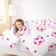 thumbnail image 3 of Erosebridal Sport Soccer Bedding Comforter Set 7pcs for Boys Girls,Stars Print Queen Bedding Sets for Kids Teens,Pink Reversible,Ultra Soft Home Decor, 3 of 6
