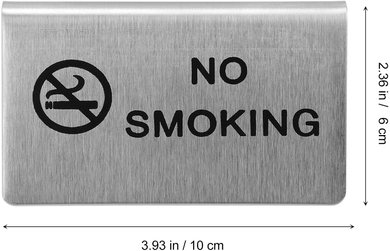 2 PCS Edelstahl No Smoking Sign Zelt Karte nicht rauchen Tisch Bord Restaurant Hotel Nichtraucher Schreibtisch Logo Indikator 