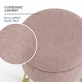 thumbnail image 4 of LammaLoe Small Round Ottoman with Storage, Boucle Ottoman Foot Stool with Lid, Upholstered Vanity Stool for Living Room & Bedroom, Pink, 4 of 8
