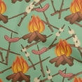 thumbnail image 1 of oneOone Viscose Jersey Dusty Teal Green Fabric Campfire Sewing Fabric By The Yard Printed Diy Clothing Sewing Supplies 60 Inch Wide, 1 of 4