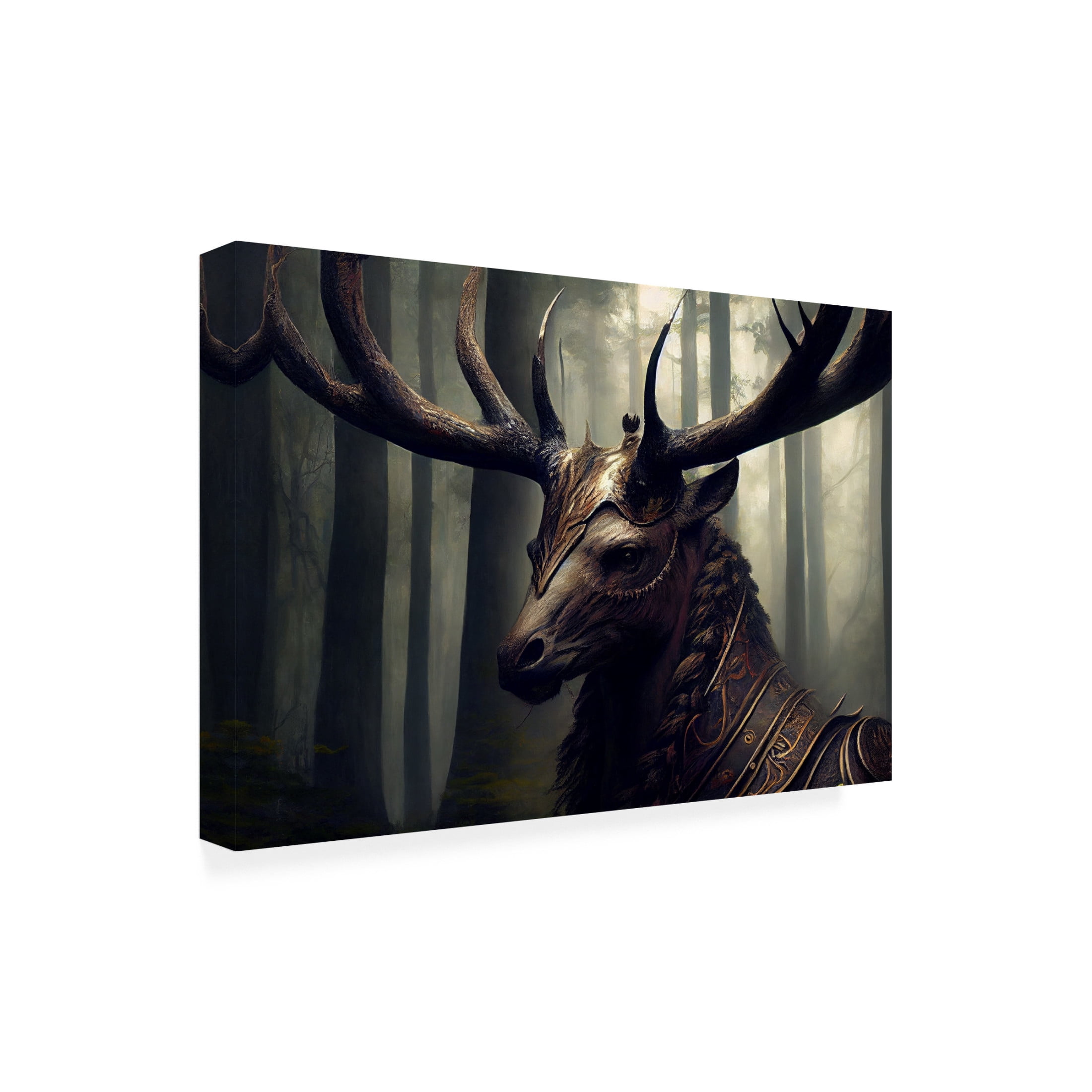 Canvas Wall Art - Sasha 'Warrior Deer IV' Wall Art for Living Room, Bedroom, or Office Décor by Trademark Fine Art - 24 x 16 Inches
