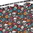 thumbnail image 3 of Colorful Floral Skull Pattern Shower Curtain 84"x72" ,Bathroom Decorative Shower Curtains Set with 12 Hooks,Modern Waterproof Washable Shower Curtain, 3 of 6