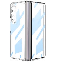 Case for Samsung Galaxy Z Fold 3 5G, Electroplating Shell with Tempered Film,All-inclusive Protection Thin and Light Shockproof Clear Phone Cover For Samsung Galaxy Z Fold 3 5G,Clear
