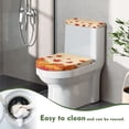 thumbnail image 4 of HELLHERO Maple Leaf Pattern Fits All Toilet Shapes Elastic Bottom Elastic Edge Polyester Toilet Top Cover Hotel Elastic Installation Easy to Clean 17x21 Inches, 4 of 8