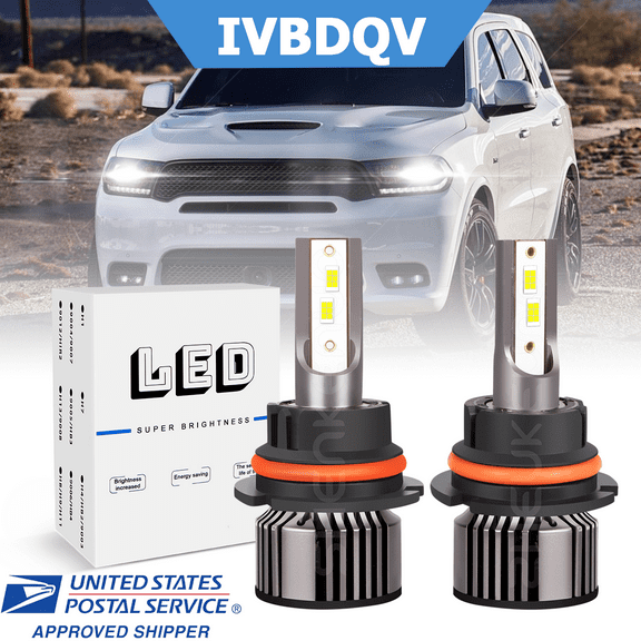 For Dodge Durango 1998-2003 LED Headlights 9007 High/Low Beam Bulb 2Pcs 100W 6000K Super Bright White